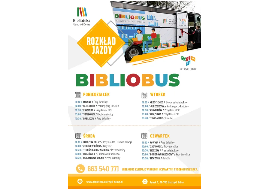 Harmonogram tras Bibliobusu na czerwiec