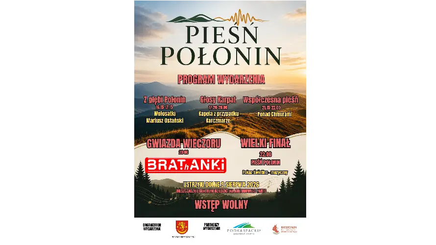 Wydarzenie „Pieśń Połonin” odbędzie się 9 sierpnia w Ustrzykach Dolnych