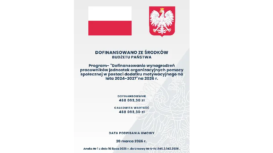 Program Dodatków Motywacyjnych dla Pracowników Pomocy Społecznej w Gminie Ustrzyki Dolne
