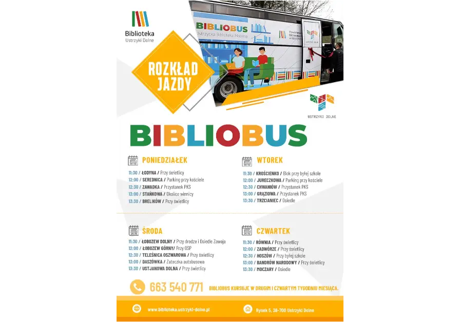 Harmonogram letnich tras Bibliobusu