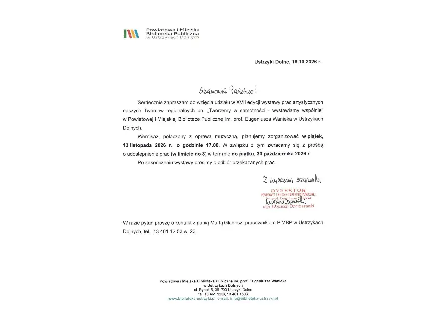 Wystawa lokalnych talentów – zaproszenie do udziału
