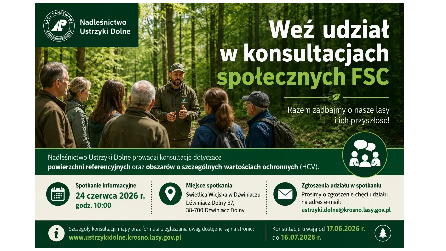Konsultacje społeczne w Nadleśnictwie Ustrzyki Dolne dotyczące certyfikacji FSC